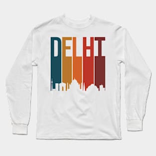 Delhi skyline Indian city Hindi Desi Design Long Sleeve T-Shirt